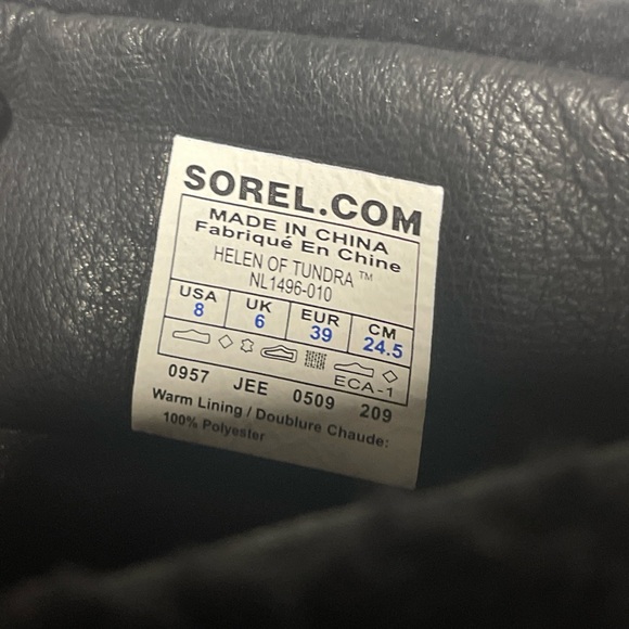 Sorel Womens Black Helen Of Tundra II NL1496-010 Mid Calf Snow Boots Size US 7/8 - Picture 6 of 10
